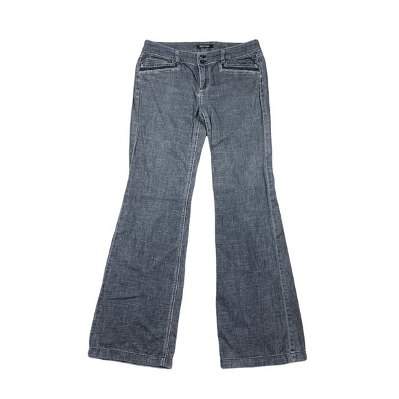 White House Black Market 6 Jeans Blanc Flare 32" X 33.5" - Picture 1 of 8